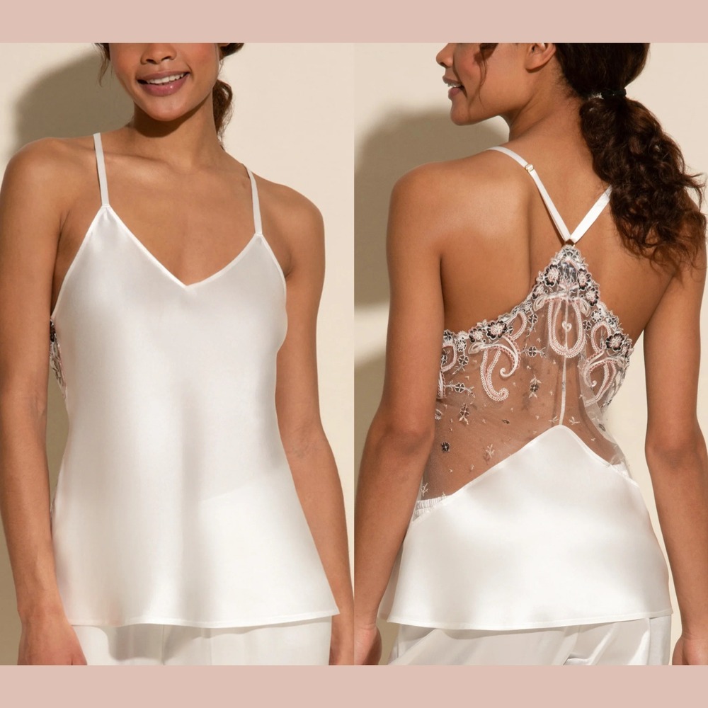 NWT $250 Cosabella‎ [ Small ] Sanika Silk Cami in Naturelle Cream 7164